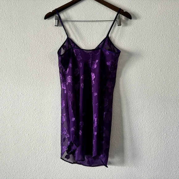 Vintage Lingerie Floral Sheer Nightie Slip Dress Petra Fashions Small Purple - Picture 7 of 9
